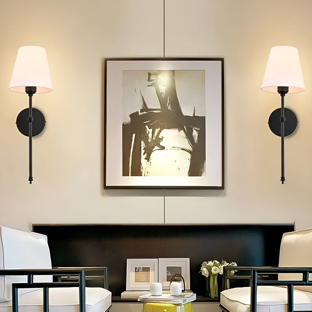 Wandlamp Set 2 Stuks Metaal Stoffen Kap 51cm Slaapkamer Hal Hotel Chique