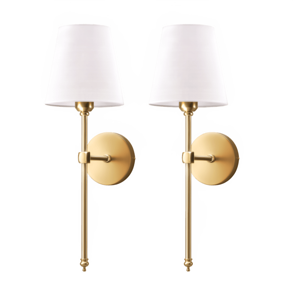 Wandlamp Set 2 Stuks Metaal Stoffen Kap 51cm Slaapkamer Hal Hotel Chique