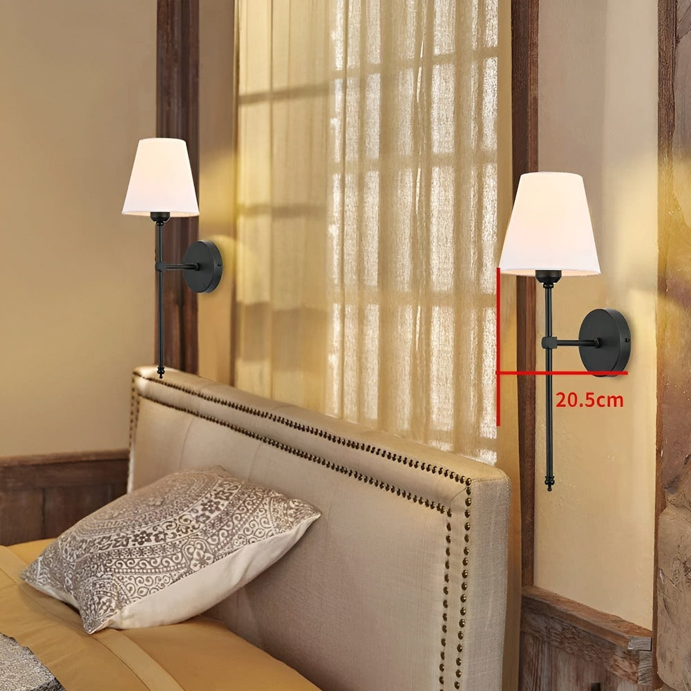 Wandlamp Set 2 Stuks Metaal Stoffen Kap 51cm Slaapkamer Hal Hotel Chique