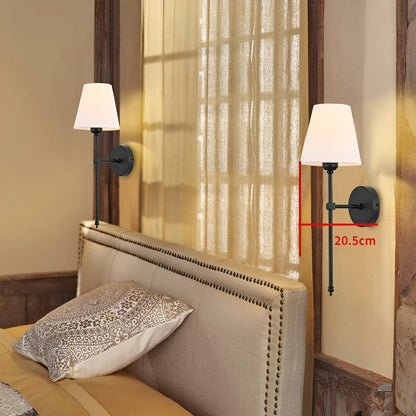 Wandlamp Set 2 Stuks Metaal Stoffen Kap 51cm Slaapkamer Hal Hotel Chique