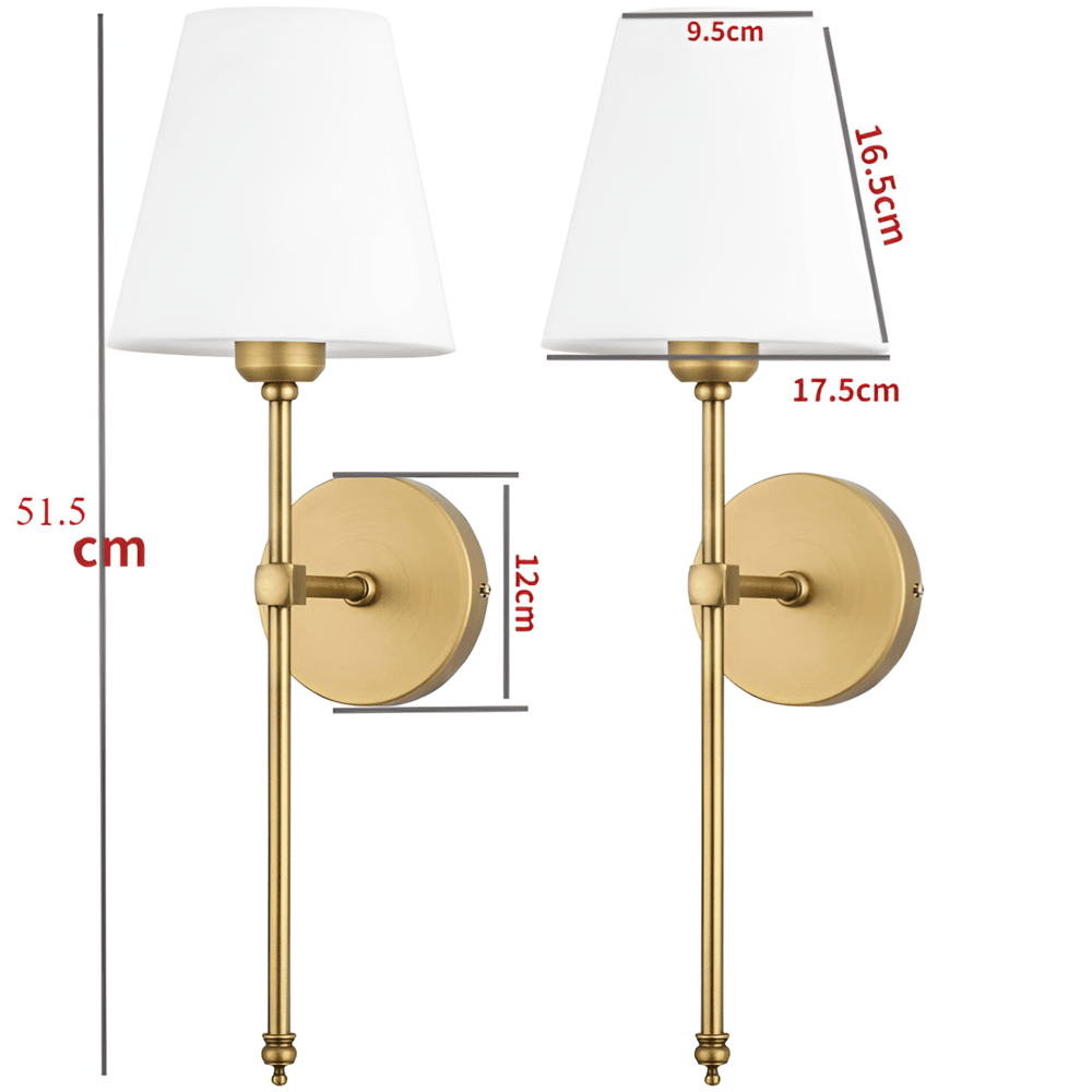 Wandlamp Set 2 Stuks Metaal Stoffen Kap 51cm Slaapkamer Hal Hotel Chique