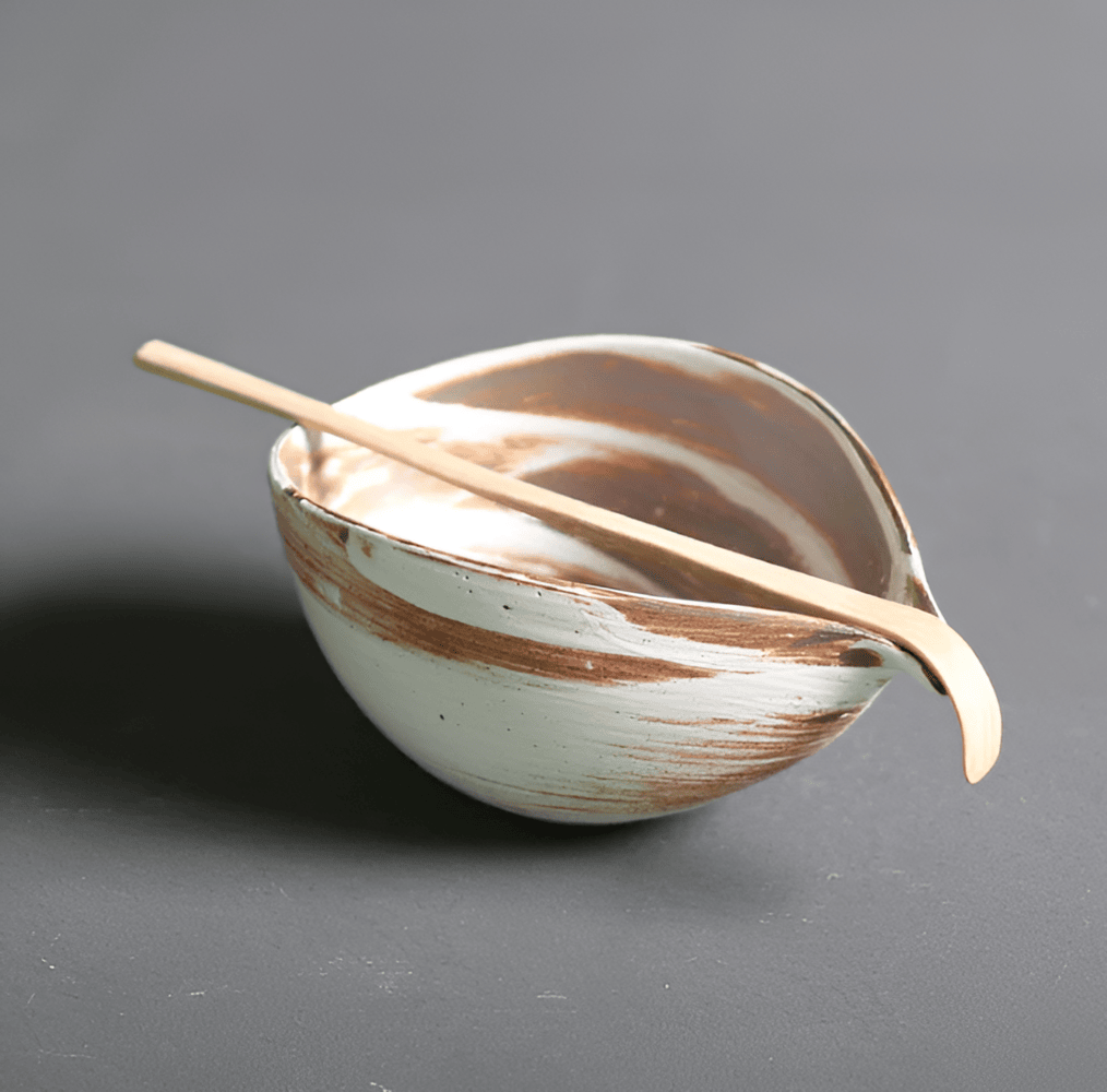 Matcha Set 4-Delig Keramiek Bamboe Japans Theeset Kom Klopper Lepel Houder Cadeau Theeceremonie