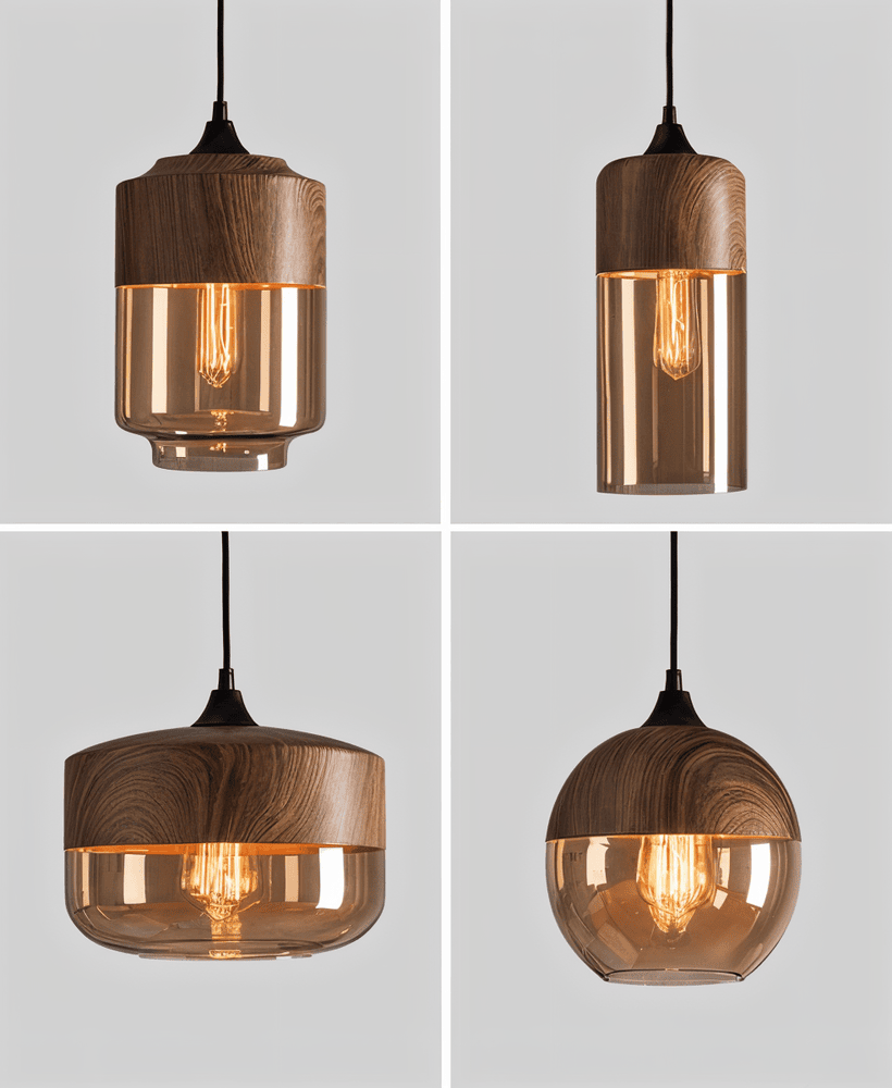 Hanglamp Retro Glas Scandinavisch Metaal Amber Verstelbaar E27