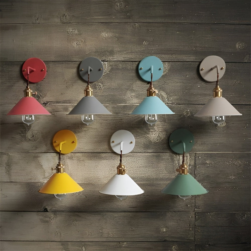 Wandlamp Retro Vintage Metaal Kegelvorm 22cm Industrieel Design