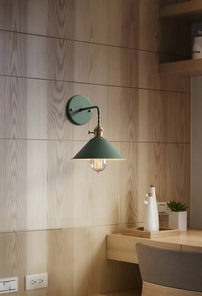 Wandlamp Retro Vintage Metaal Kegelvorm 22cm Industrieel Design