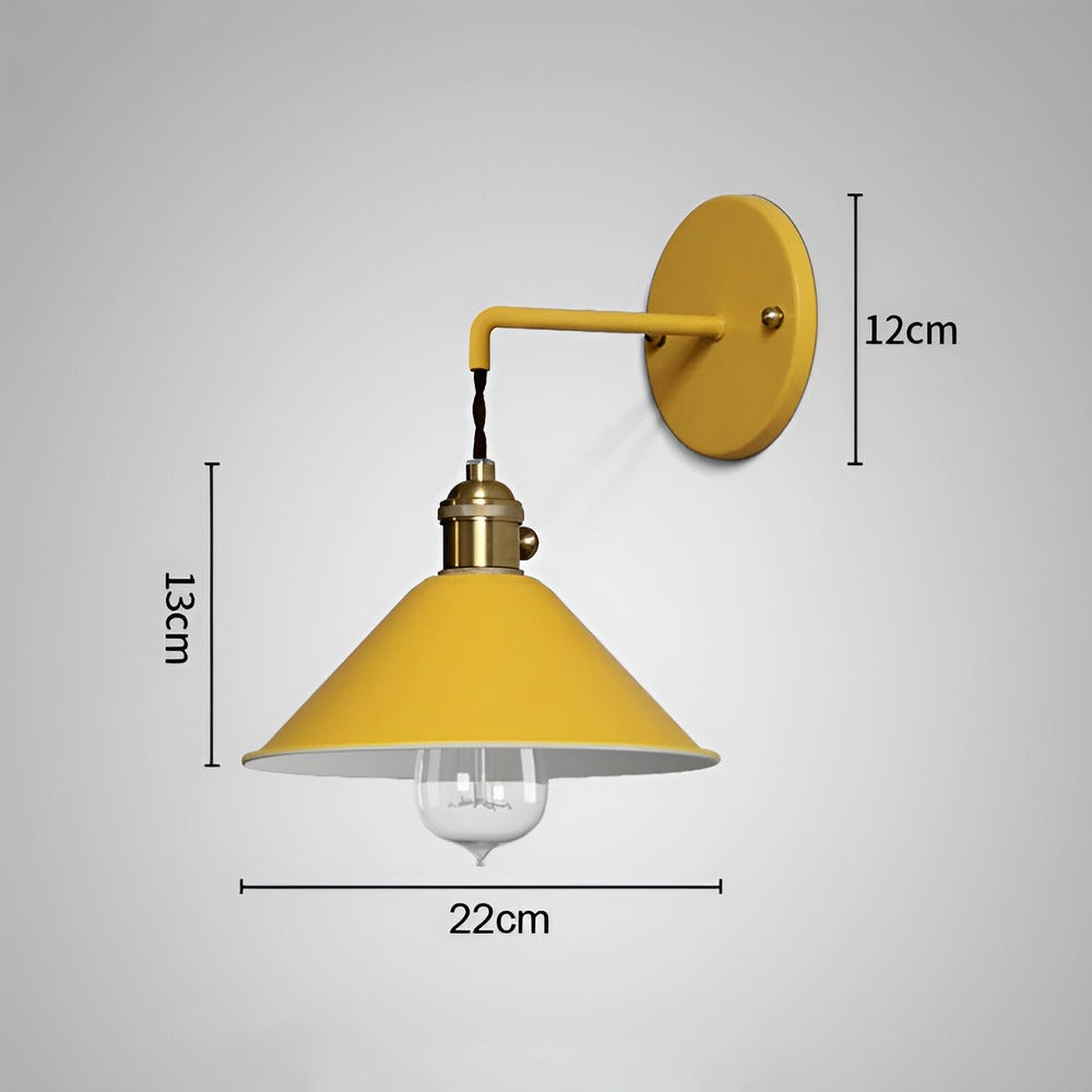 Wandlamp Retro Vintage Metaal Kegelvorm 22cm Industrieel Design