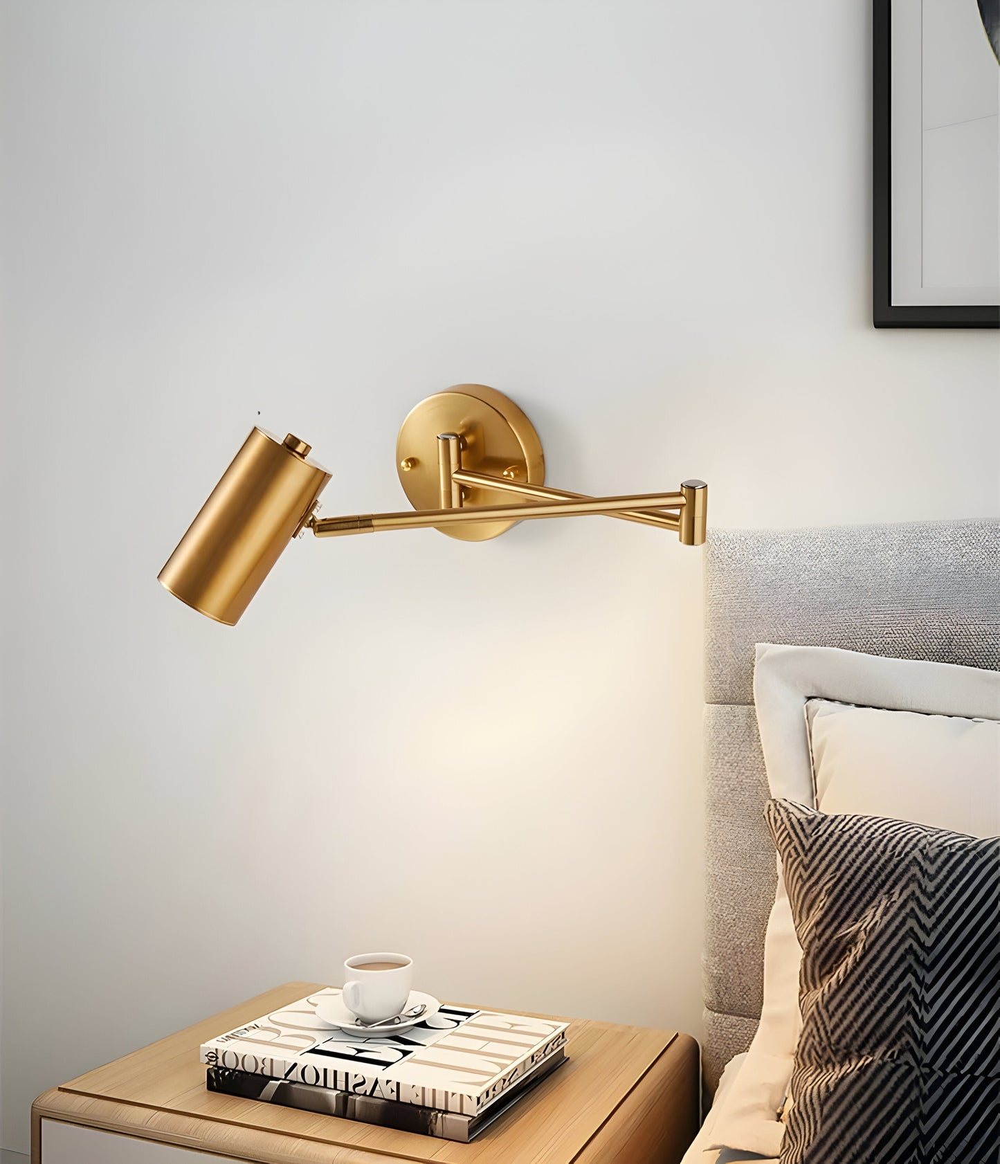Wandlamp Verstelbare Arm LED Metaal Goud Zwart Slaapkamer Leeslamp Draaibaar Flexibel Bedlamp Woonkamer