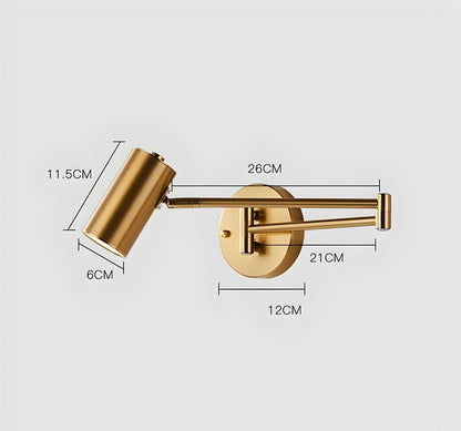 Wandlamp Verstelbare Arm LED Metaal Goud Zwart Slaapkamer Leeslamp Draaibaar Flexibel Bedlamp Woonkamer