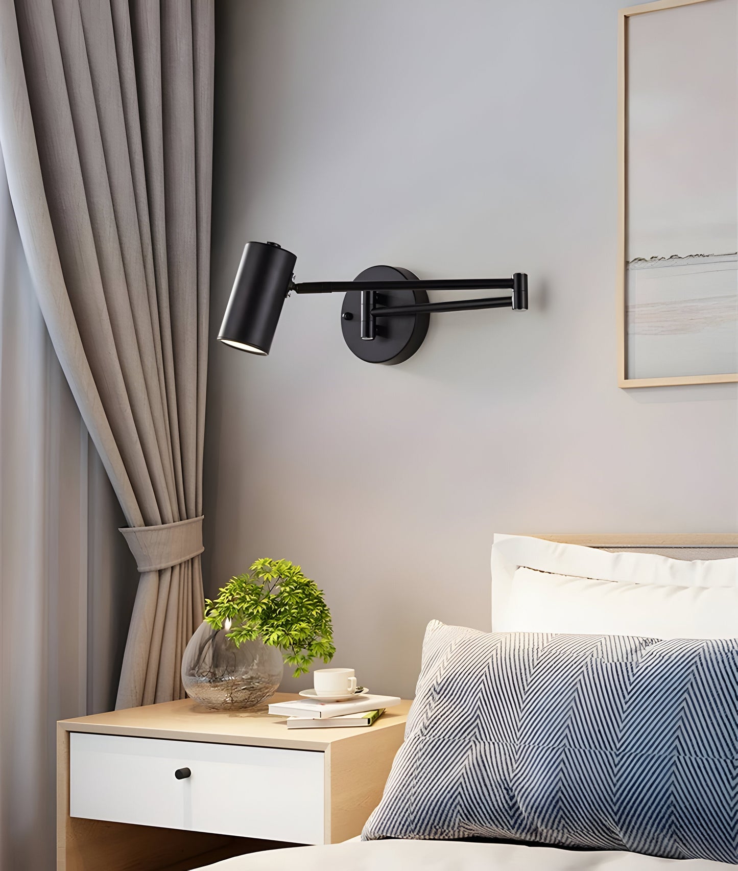 Wandlamp Verstelbare Arm LED Metaal Goud Zwart Slaapkamer Leeslamp Draaibaar Flexibel Bedlamp Woonkamer