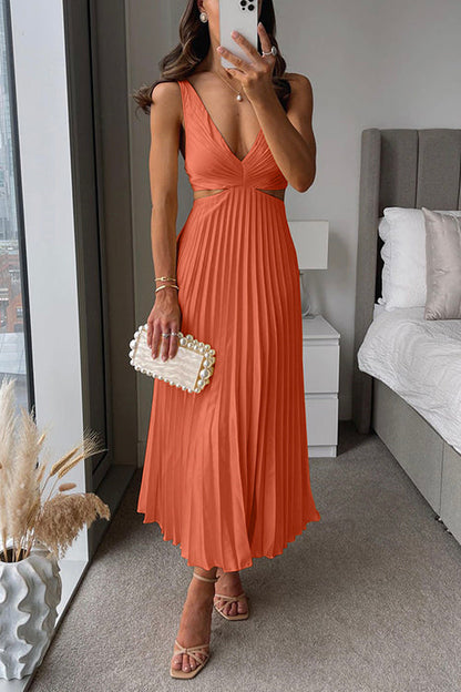 Dames Maxi-jurk Plissé Elegante Pasvorm