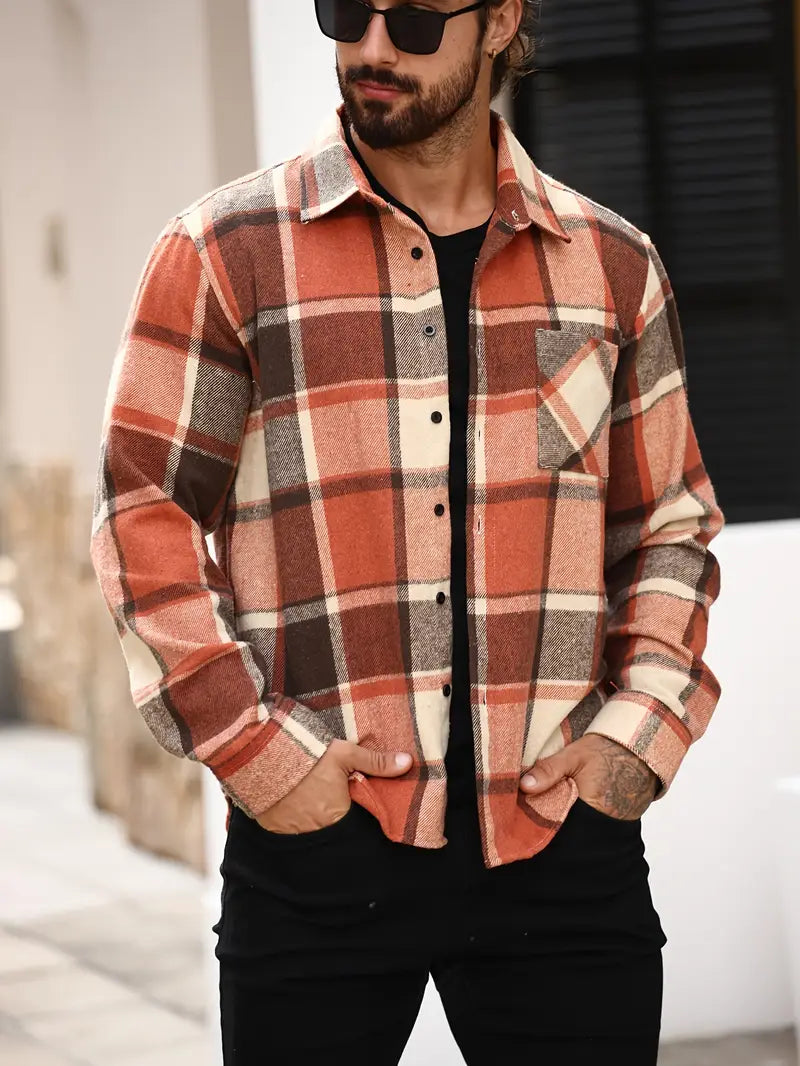 Mannen Overhemdjas Geruit Casual Kleding