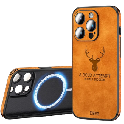 Smartphone Hoesje in Leerlook — Slank Design met Valbescheming & MagSafe-Compatibiliteit voor iPhone 16/15/14/13/12