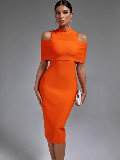 Oranje Jurk Bandage Stijl Zomer Avondjurk - StudioMarella