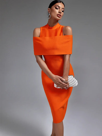 Oranje Jurk Bandage Stijl Zomer Avondjurk