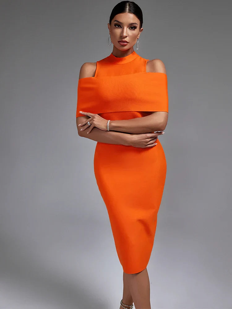 Oranje Jurk Bandage Stijl Zomer Avondjurk