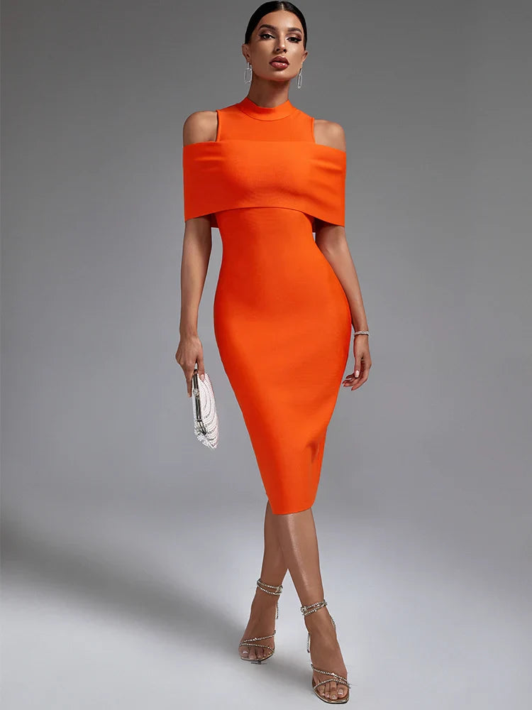Oranje Jurk Bandage Stijl Zomer Avondjurk