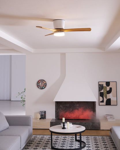 Plafondventilator met led verlichting en houten bladen – Scandinavisch design