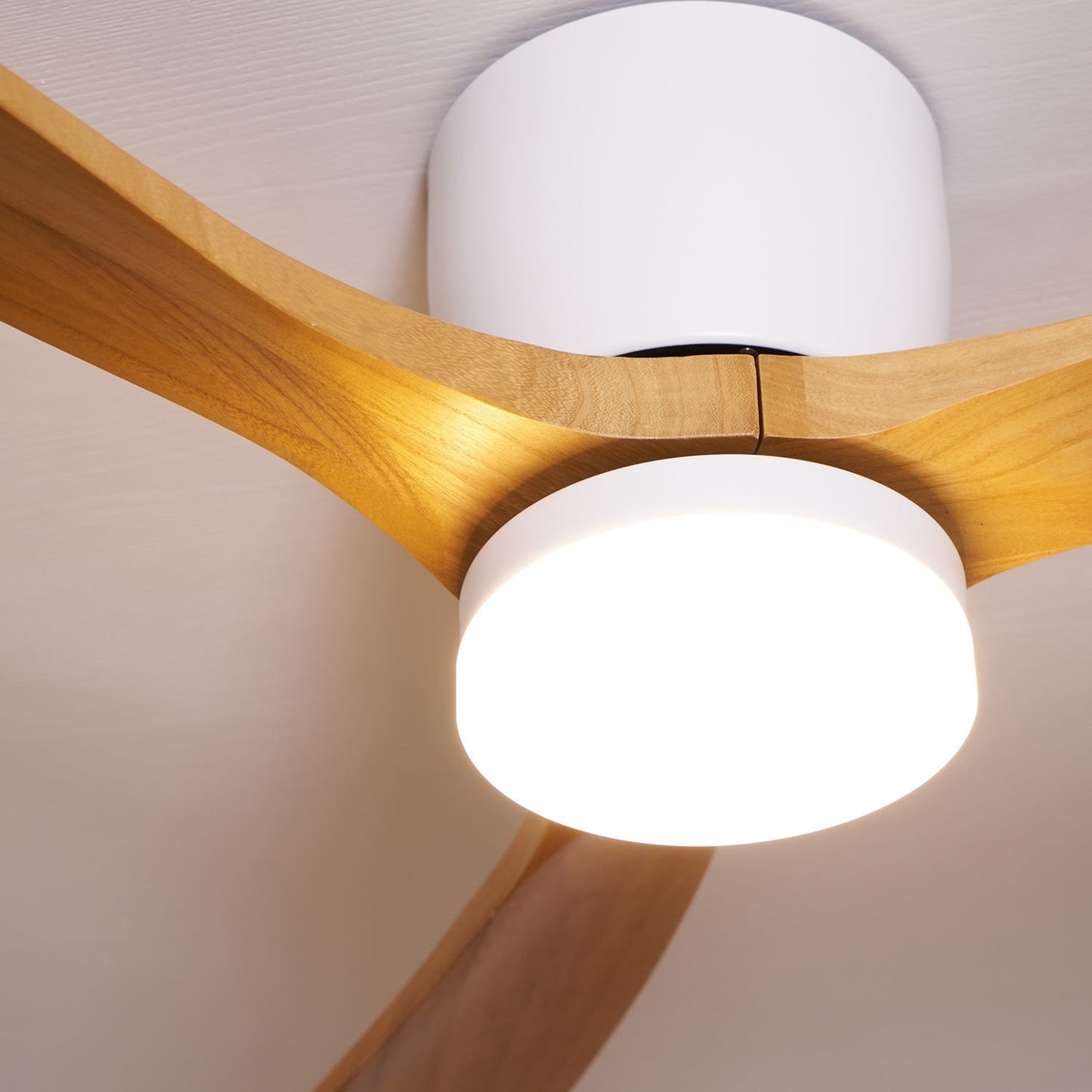 Plafondventilator met verlichting Scandinavisch houtdesign 106/122/132 cm dimbaar met afstandsbediening plafondventilator met LED-lamp houten bladen woonkamer slaapkamer eetkamer