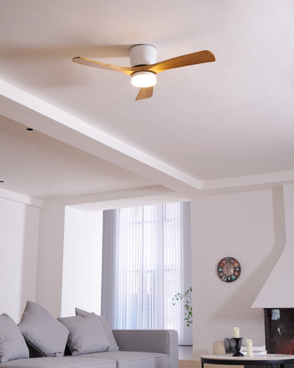 Plafondventilator met led verlichting en houten bladen – Scandinavisch design