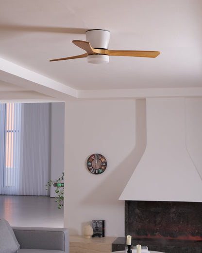 Plafondventilator met verlichting Scandinavisch houtdesign 106/122/132 cm dimbaar met afstandsbediening plafondventilator met LED-lamp houten bladen woonkamer slaapkamer eetkamer