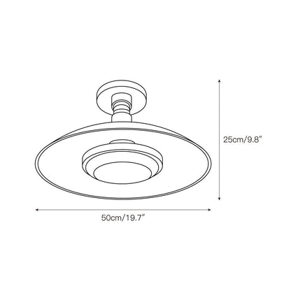 Design Plafondlamp van Glas en Metaal met Geïntegreerde LED – Moderne Ronde Plafondverlichting in Goud, Wit of Nikkel 50 cm