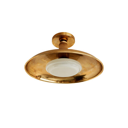Design Plafondlamp van Glas en Metaal met Geïntegreerde LED – Moderne Ronde Plafondverlichting in Goud, Wit of Nikkel 50 cm