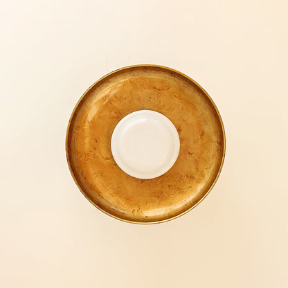 Design Plafondlamp van Glas en Metaal met Geïntegreerde LED – Moderne Ronde Plafondverlichting in Goud, Wit of Nikkel 50 cm