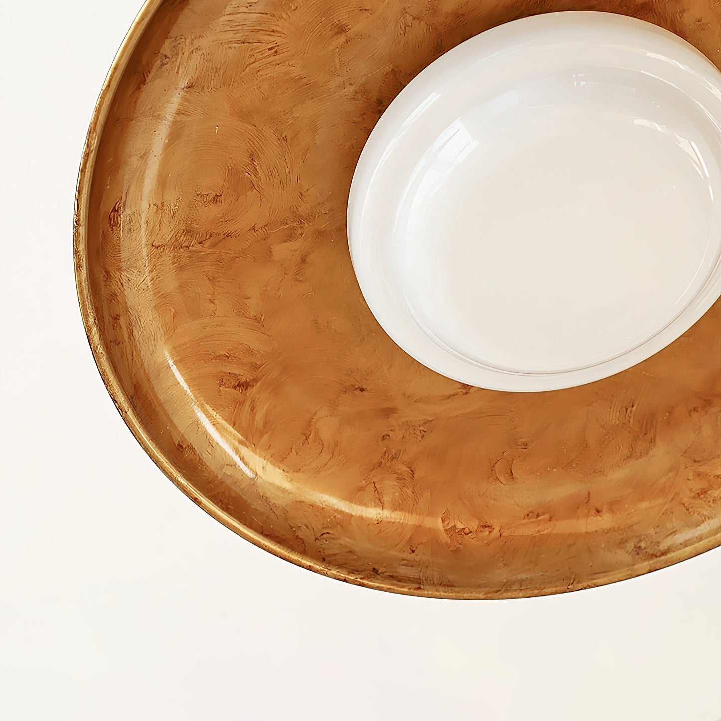 Design Plafondlamp van Glas en Metaal met Geïntegreerde LED – Moderne Ronde Plafondverlichting in Goud, Wit of Nikkel 50 cm