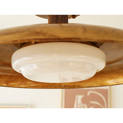 Design Plafondlamp van Glas en Metaal met Geïntegreerde LED – Moderne Ronde Plafondverlichting in Goud, Wit of Nikkel 50 cm