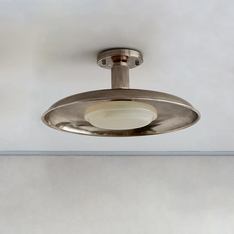 Design Plafondlamp van Glas en Metaal met Geïntegreerde LED – Moderne Ronde Plafondverlichting in Goud, Wit of Nikkel 50 cm