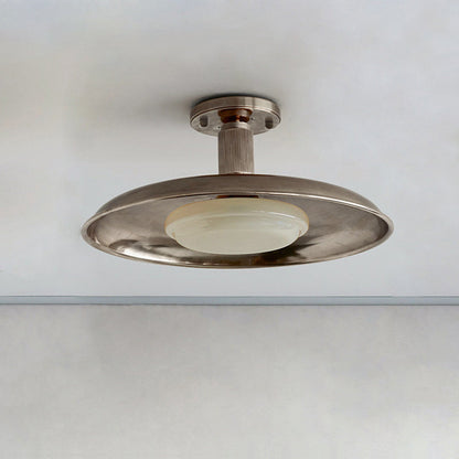 Design Plafondlamp van Glas en Metaal met Geïntegreerde LED – Moderne Ronde Plafondverlichting in Goud, Wit of Nikkel 50 cm