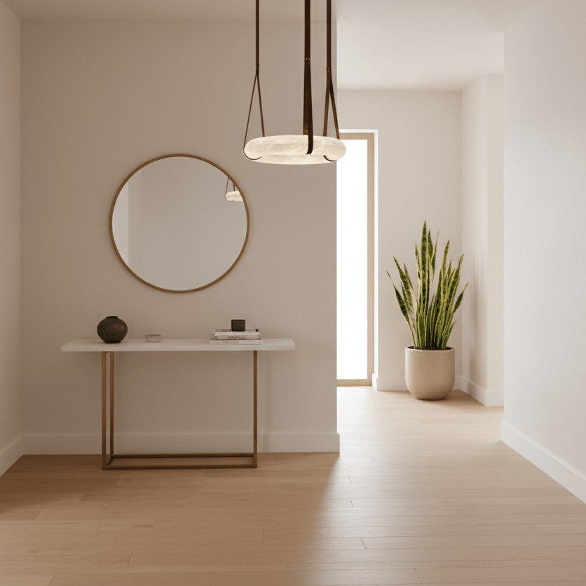 Hanglamp Alabaster Ring LED Donkerbruin Bruin Goud Woonkamer Eetkamer 3000K 4000K 6000K Ø30 Ø120cm Natuursteen Pendellamp