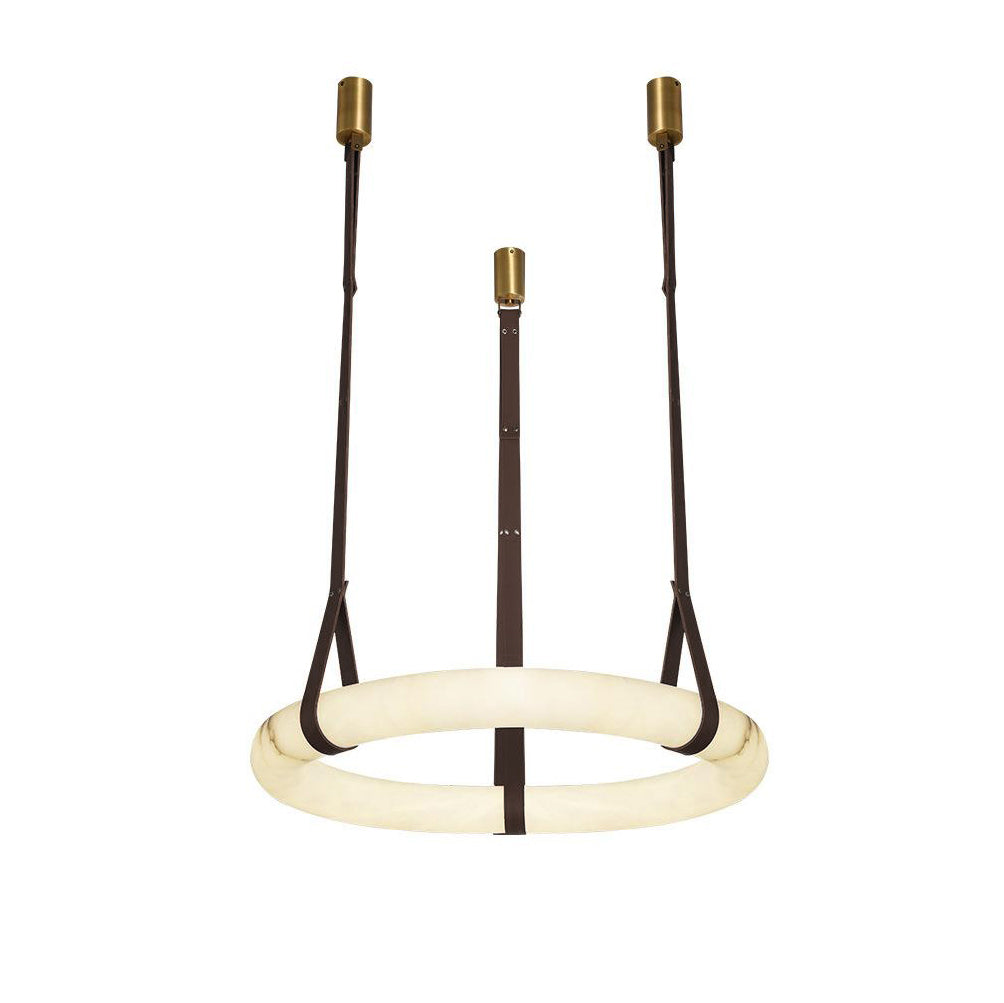 Hanglamp Alabaster Ring LED Donkerbruin Bruin Goud Woonkamer Eetkamer 3000K 4000K 6000K Ø30 Ø120cm Natuursteen Pendellamp