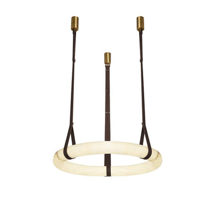 Hanglamp Alabaster Ring LED Donkerbruin Bruin Goud Woonkamer Eetkamer 3000K 4000K 6000K Ø30 Ø120cm Natuursteen Pendellamp