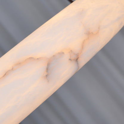 Hanglamp Alabaster Ring LED Donkerbruin Bruin Goud Woonkamer Eetkamer 3000K 4000K 6000K Ø30 Ø120cm Natuursteen Pendellamp