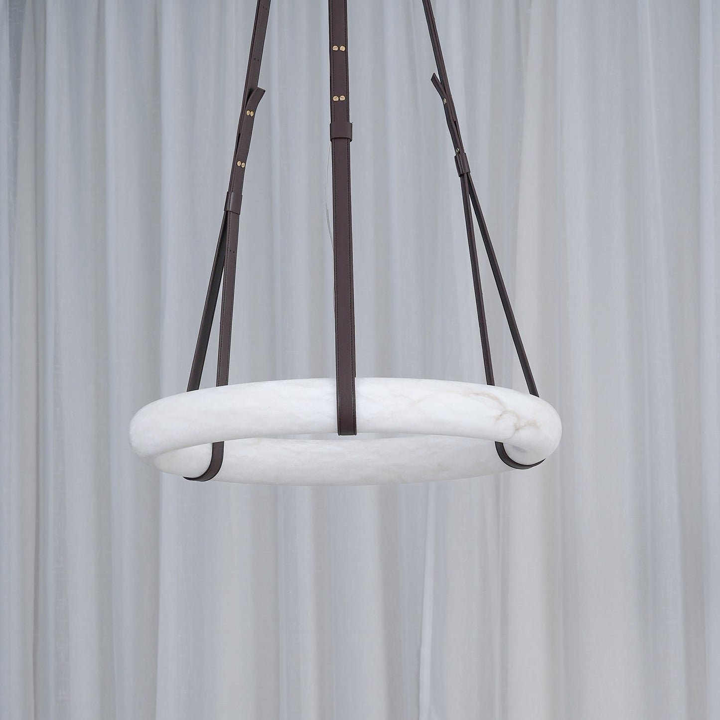 Hanglamp Alabaster Ring LED Donkerbruin Bruin Goud Woonkamer Eetkamer 3000K 4000K 6000K Ø30 Ø120cm Natuursteen Pendellamp
