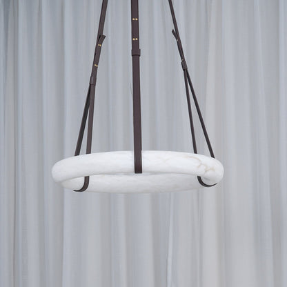 Hanglamp Alabaster Ring LED Donkerbruin Bruin Goud Woonkamer Eetkamer 3000K 4000K 6000K Ø30 Ø120cm Natuursteen Pendellamp