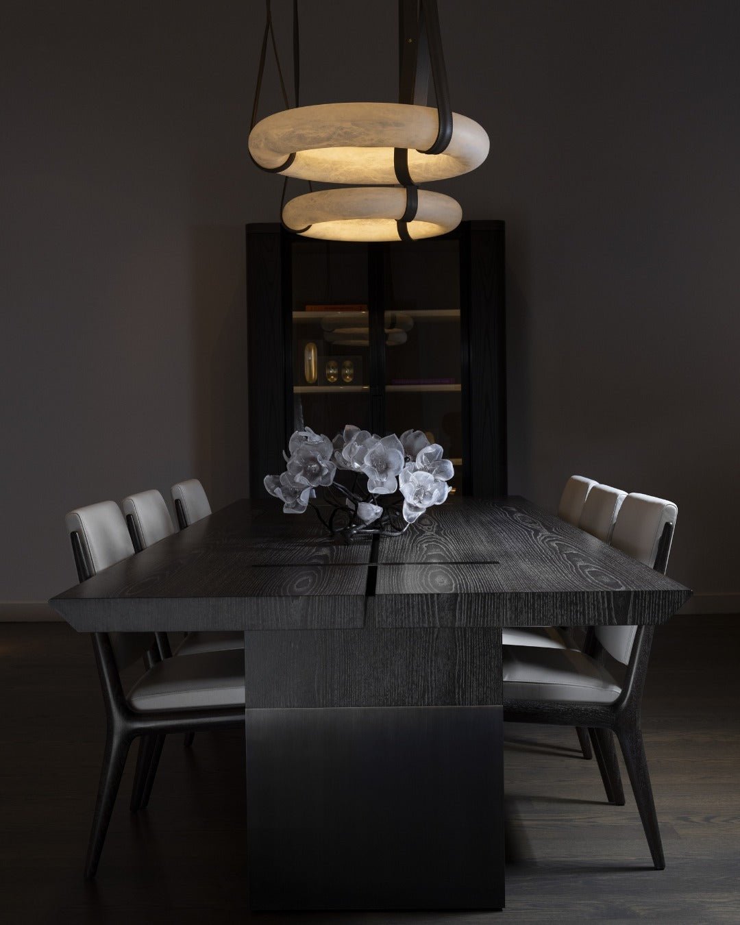 Hanglamp Alabaster Ring LED Donkerbruin Bruin Goud Woonkamer Eetkamer 3000K 4000K 6000K Ø30 Ø120cm Natuursteen Pendellamp