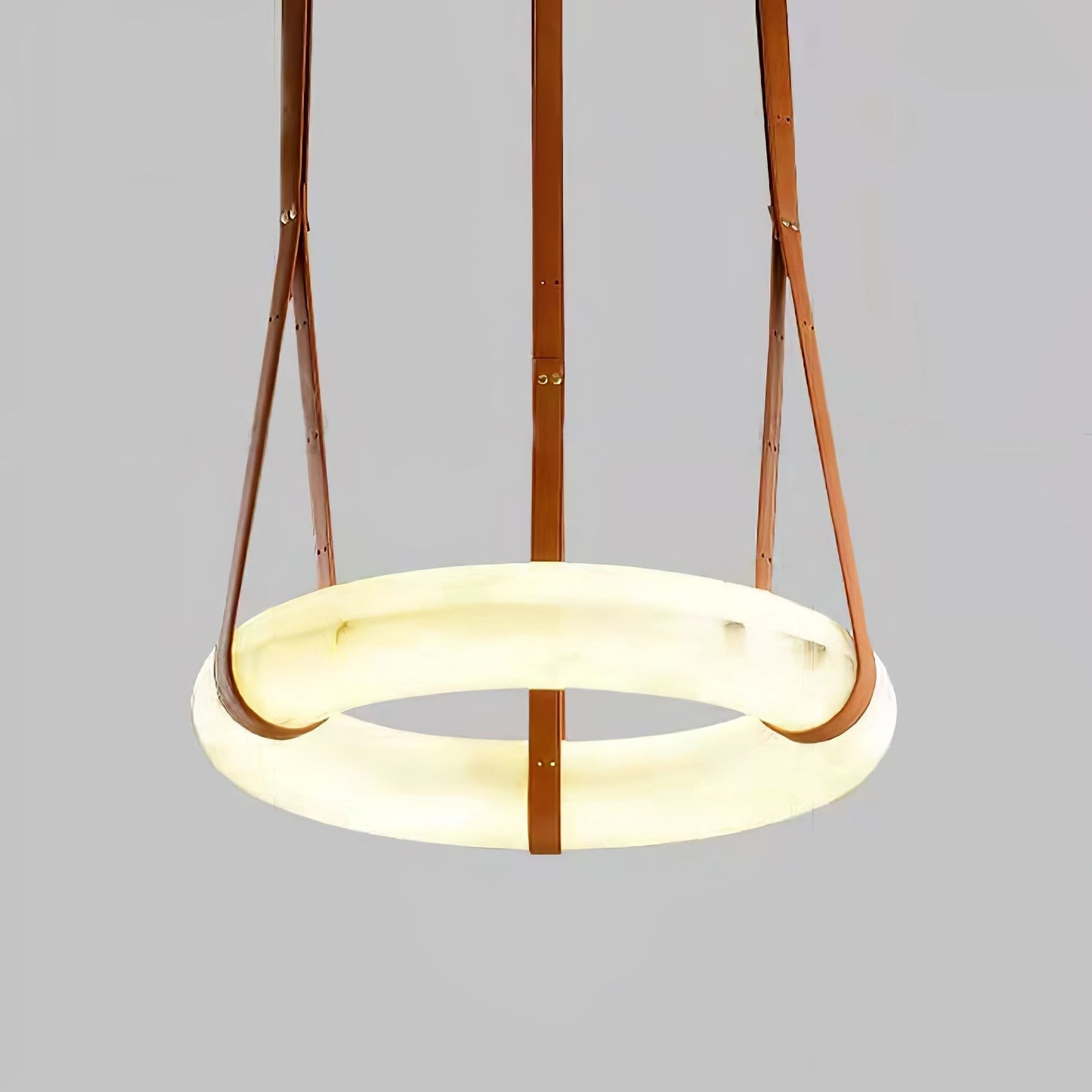 Hanglamp Alabaster Ring LED Donkerbruin Bruin Goud Woonkamer Eetkamer 3000K 4000K 6000K Ø30 Ø120cm Natuursteen Pendellamp