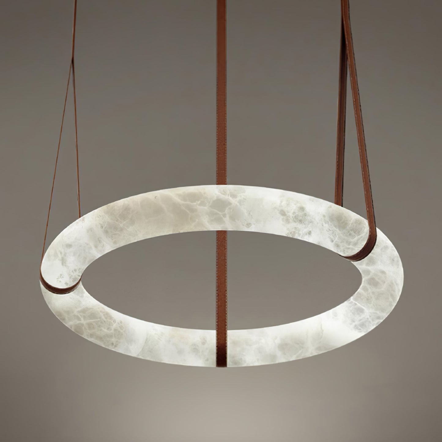 Hanglamp Alabaster Ring LED Donkerbruin Bruin Goud Woonkamer Eetkamer 3000K 4000K 6000K Ø30 Ø120cm Natuursteen Pendellamp