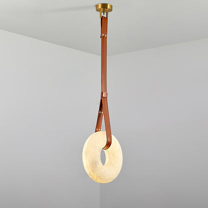 Hanglamp Alabaster Ring LED Donkerbruin Bruin Goud Woonkamer Eetkamer 3000K 4000K 6000K Ø30 Ø120cm Natuursteen Pendellamp