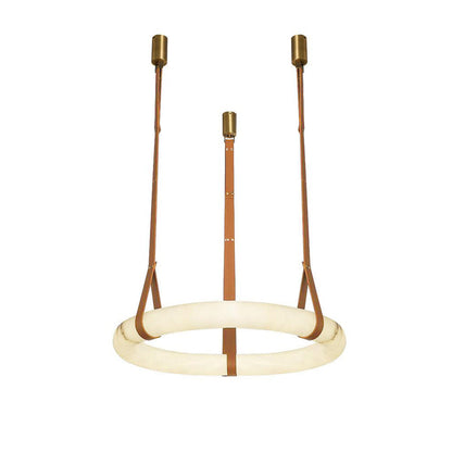 Hanglamp Alabaster Ring LED Donkerbruin Bruin Goud Woonkamer Eetkamer 3000K 4000K 6000K Ø30 Ø120cm Natuursteen Pendellamp