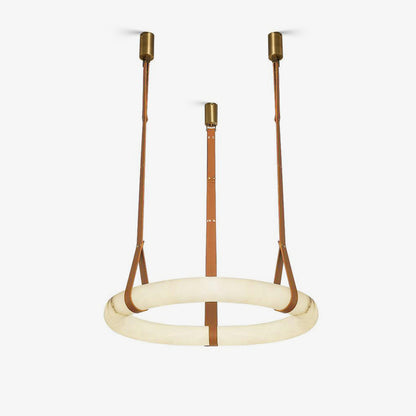 Hanglamp Alabaster Ring LED Donkerbruin Bruin Goud Woonkamer Eetkamer 3000K 4000K 6000K Ø30 Ø120cm Natuursteen Pendellamp