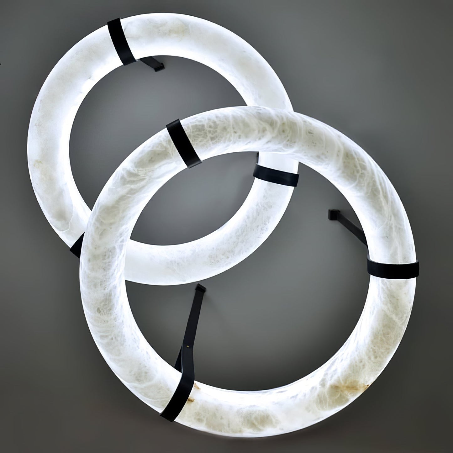Hanglamp Alabaster Ring LED Donkerbruin Bruin Goud Woonkamer Eetkamer 3000K 4000K 6000K Ø30 Ø120cm Natuursteen Pendellamp