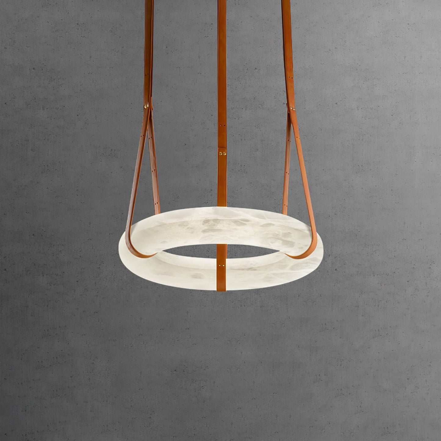 Hanglamp Alabaster Ring LED Donkerbruin Bruin Goud Woonkamer Eetkamer 3000K 4000K 6000K Ø30 Ø120cm Natuursteen Pendellamp