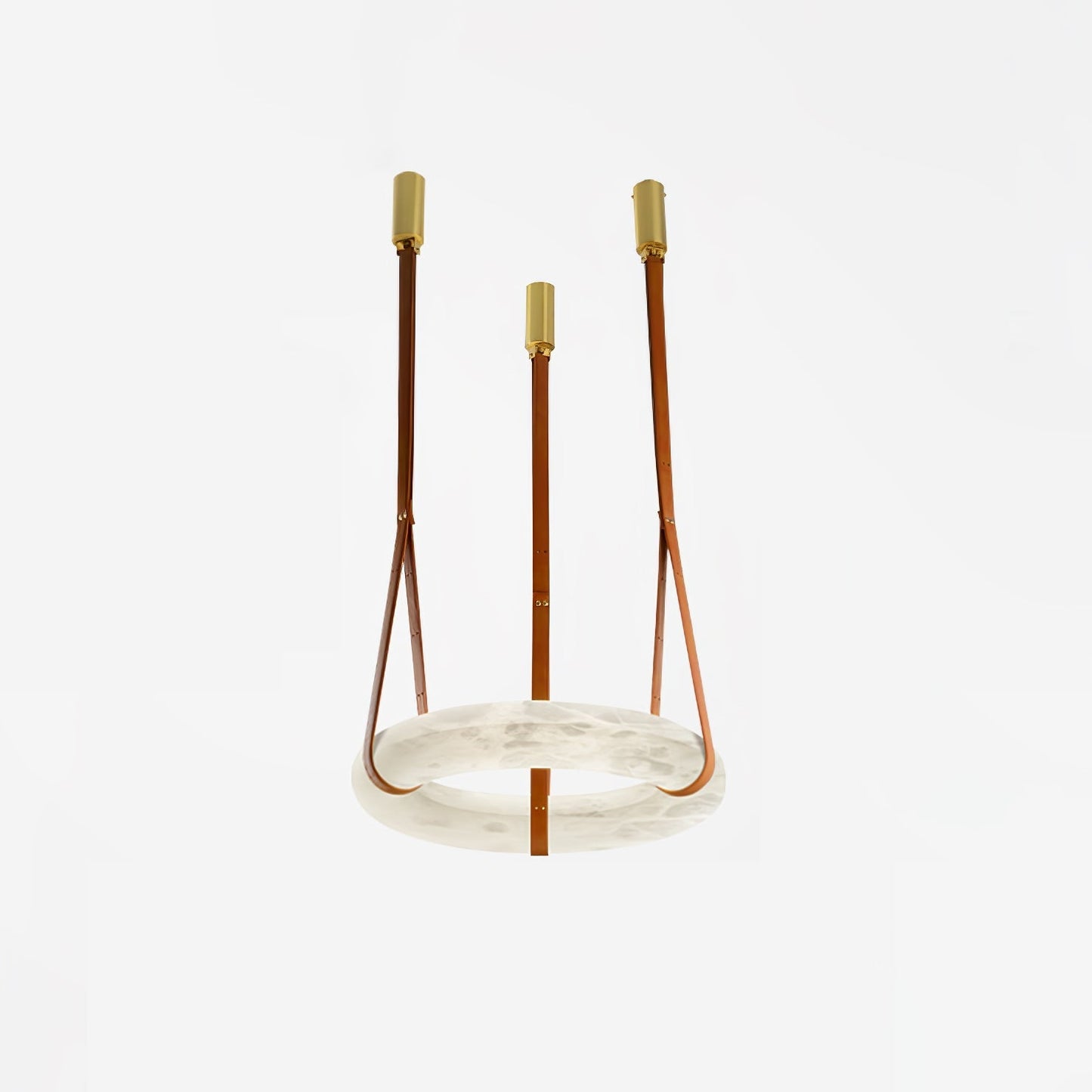 Hanglamp Alabaster Ring LED Donkerbruin Bruin Goud Woonkamer Eetkamer 3000K 4000K 6000K Ø30 Ø120cm Natuursteen Pendellamp