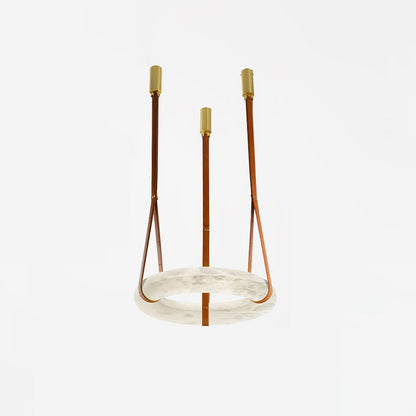 Hanglamp Alabaster Ring LED Donkerbruin Bruin Goud Woonkamer Eetkamer 3000K 4000K 6000K Ø30 Ø120cm Natuursteen Pendellamp
