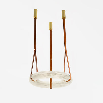 Hanglamp Alabaster Ring LED Donkerbruin Bruin Goud Woonkamer Eetkamer 3000K 4000K 6000K Ø30 Ø120cm Natuursteen Pendellamp