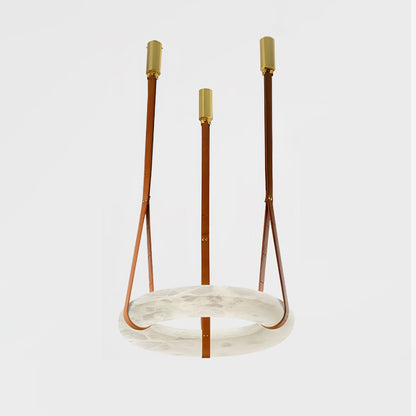 Hanglamp Alabaster Ring LED Donkerbruin Bruin Goud Woonkamer Eetkamer 3000K 4000K 6000K Ø30 Ø120cm Natuursteen Pendellamp
