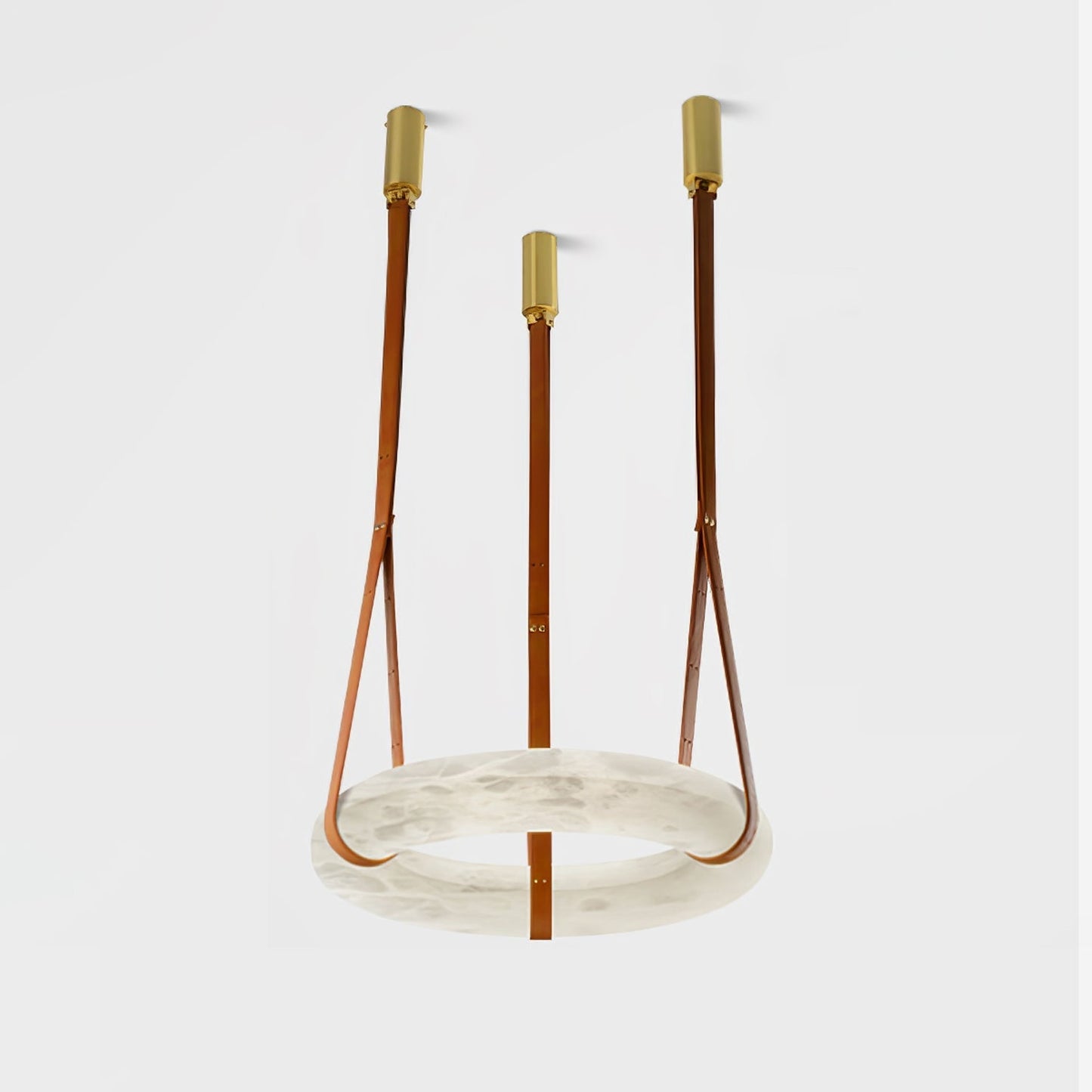 Hanglamp Alabaster Ring LED Donkerbruin Bruin Goud Woonkamer Eetkamer 3000K 4000K 6000K Ø30 Ø120cm Natuursteen Pendellamp